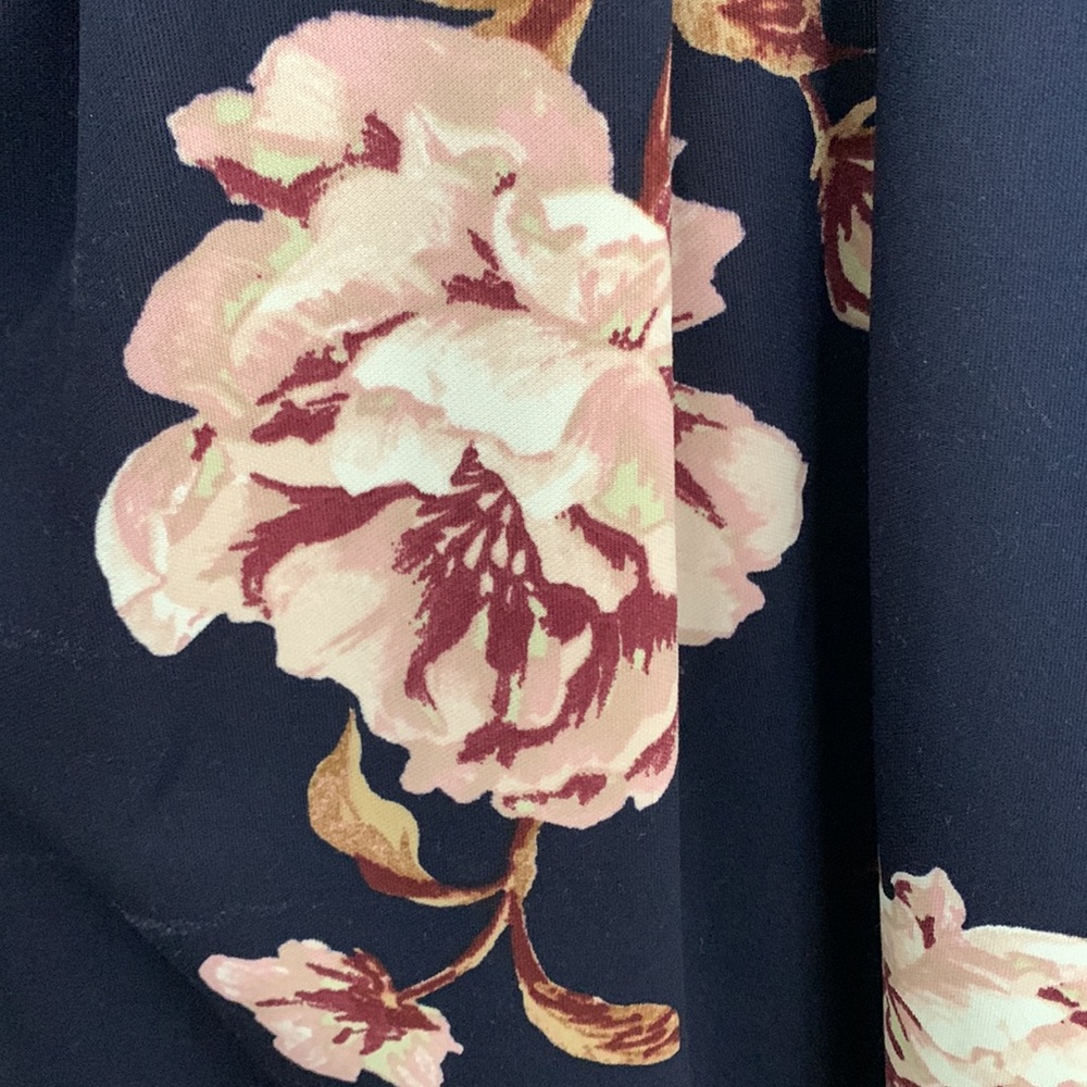 Monteau navy blue floral skater dress medium - Picture 3 of 8